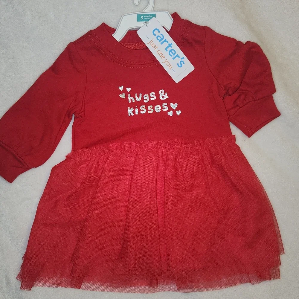 Carter's Baby 3 Months,  Pink and Red, Valenteins Outfits, Tutu And Matching Set